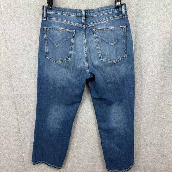 Hudson Remi Straight Crop High-Rise Jeans Women's 30‎ Blue Distressed Fit 32x24 - Picture 3 of 10